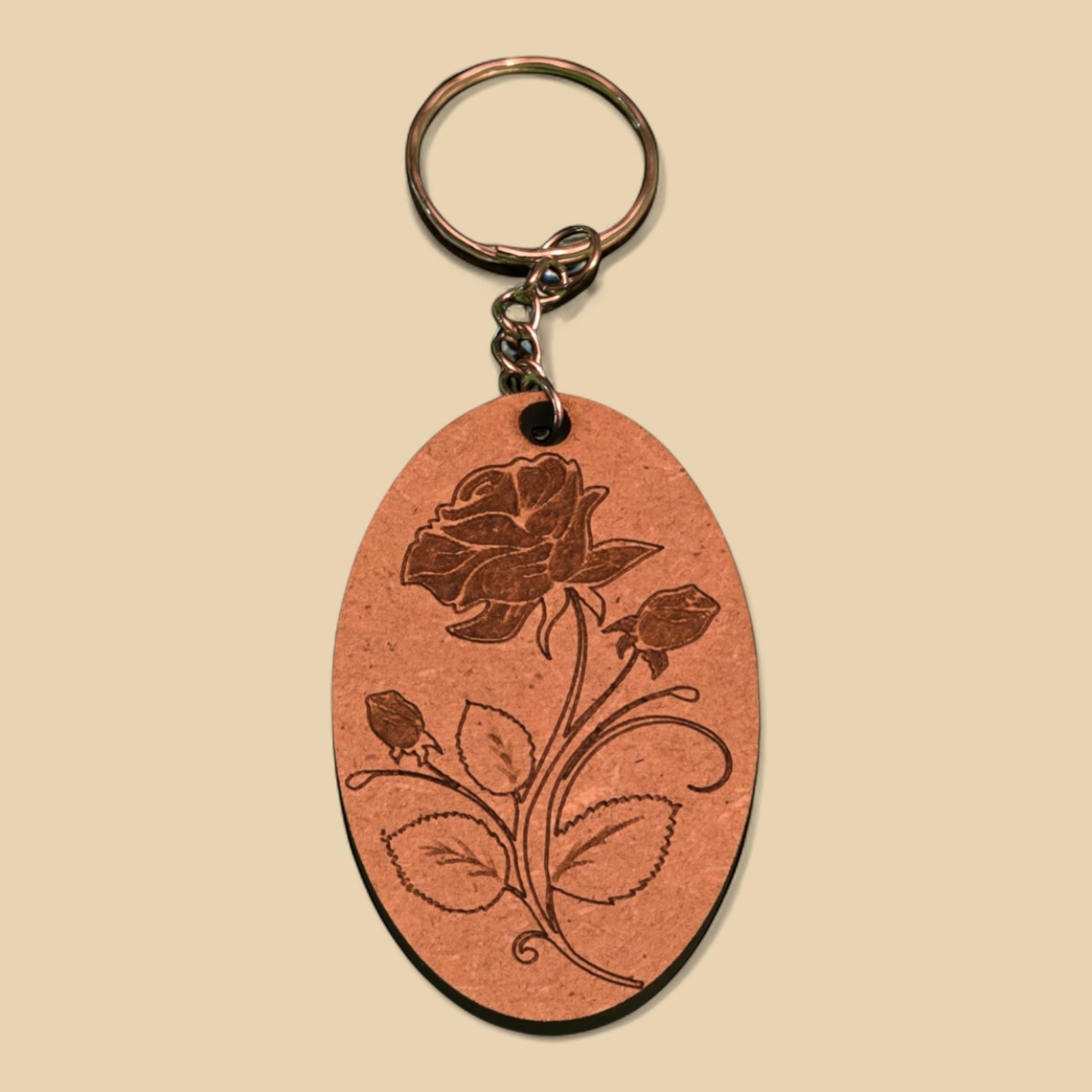 Porte-clés "Rose gravée" CREAFAMAX