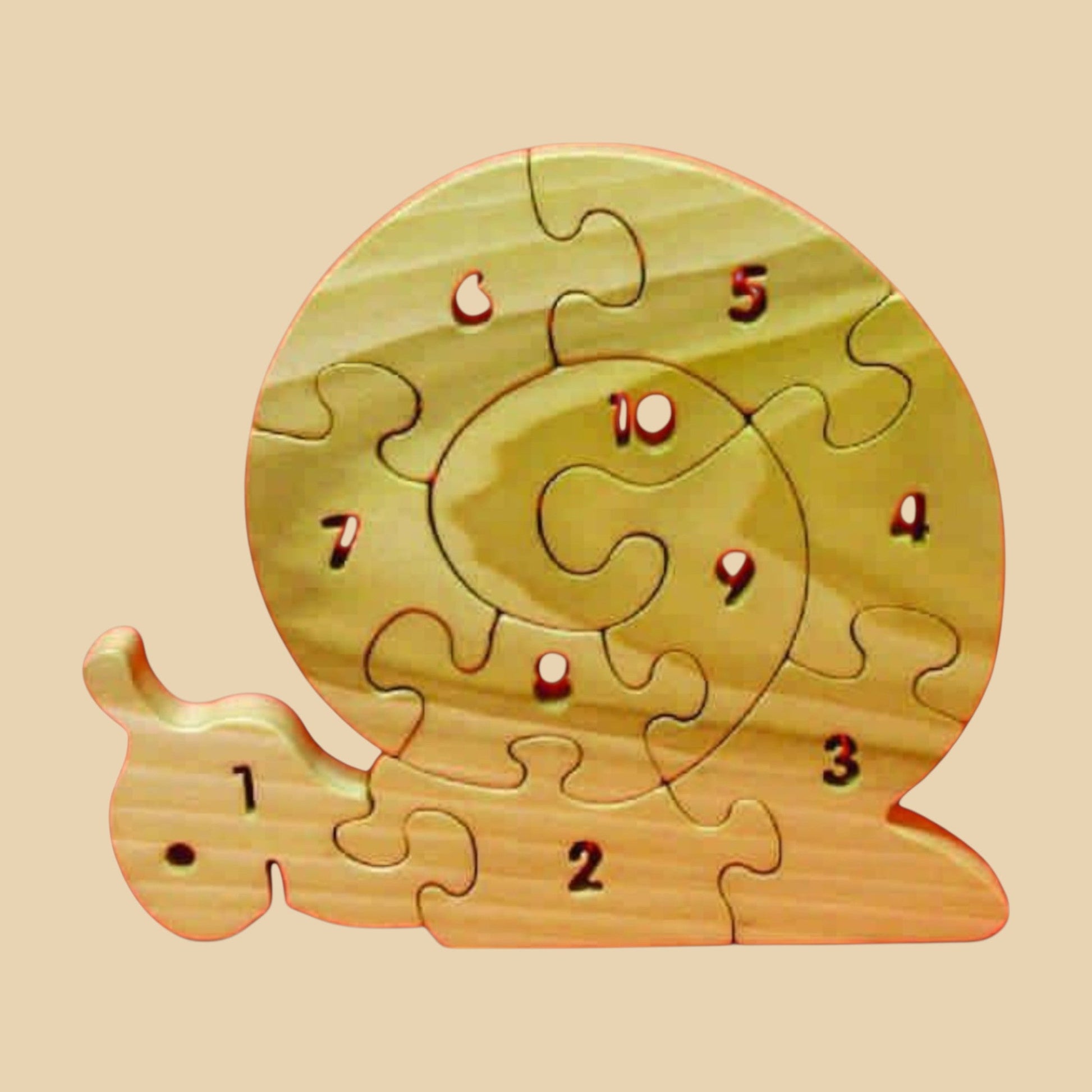 Puzzle Escargot – Apprentissage des chiffres en bois CREAFAMAX