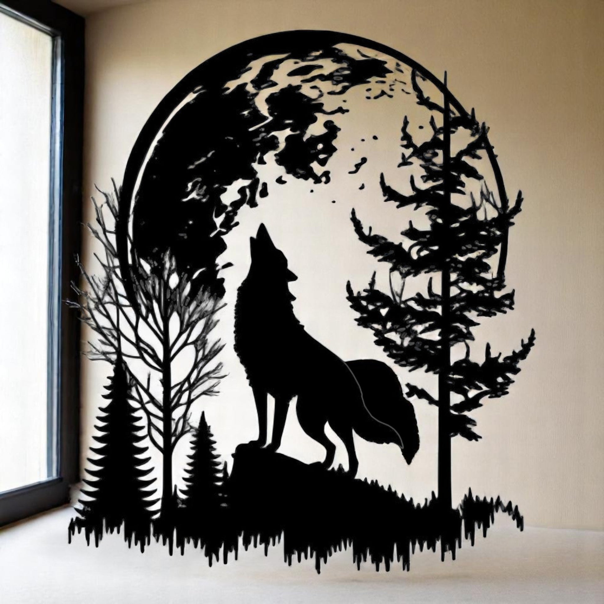 Tableau mural "Loup Lunaire" CREAFAMAX