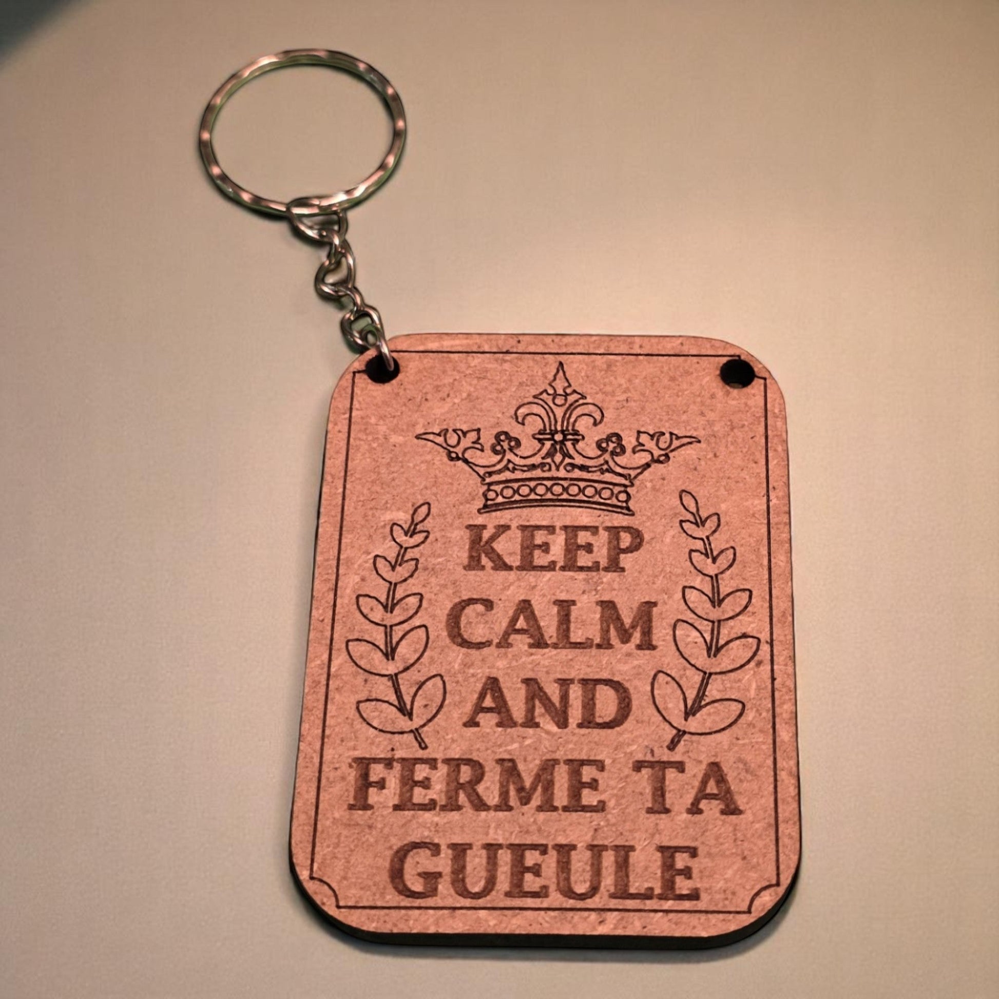 Porte-clés "Keep Calm and Ferme ta Gueule" CREAFAMAX