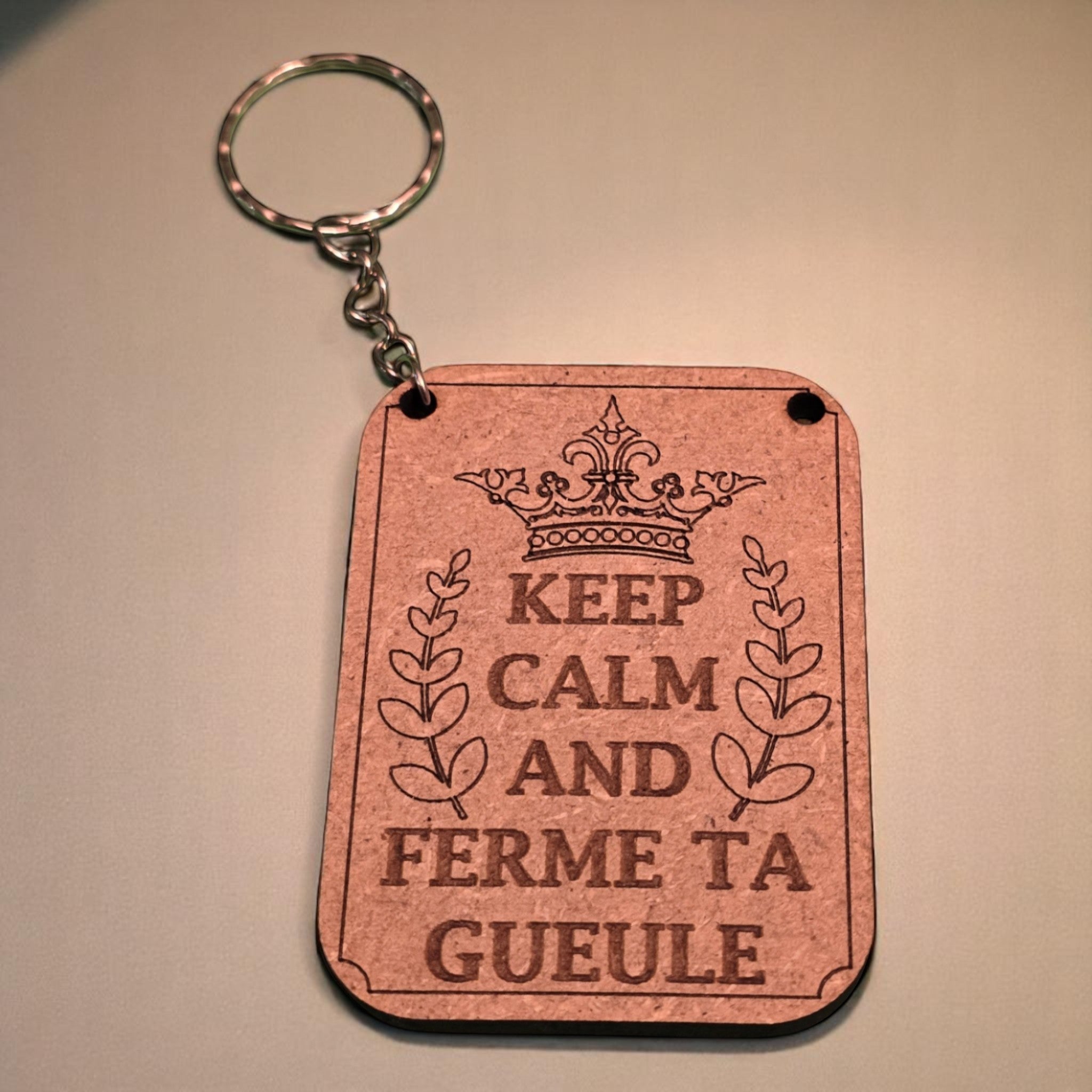 Porte-clés "Keep Calm and Ferme ta Gueule" CREAFAMAX