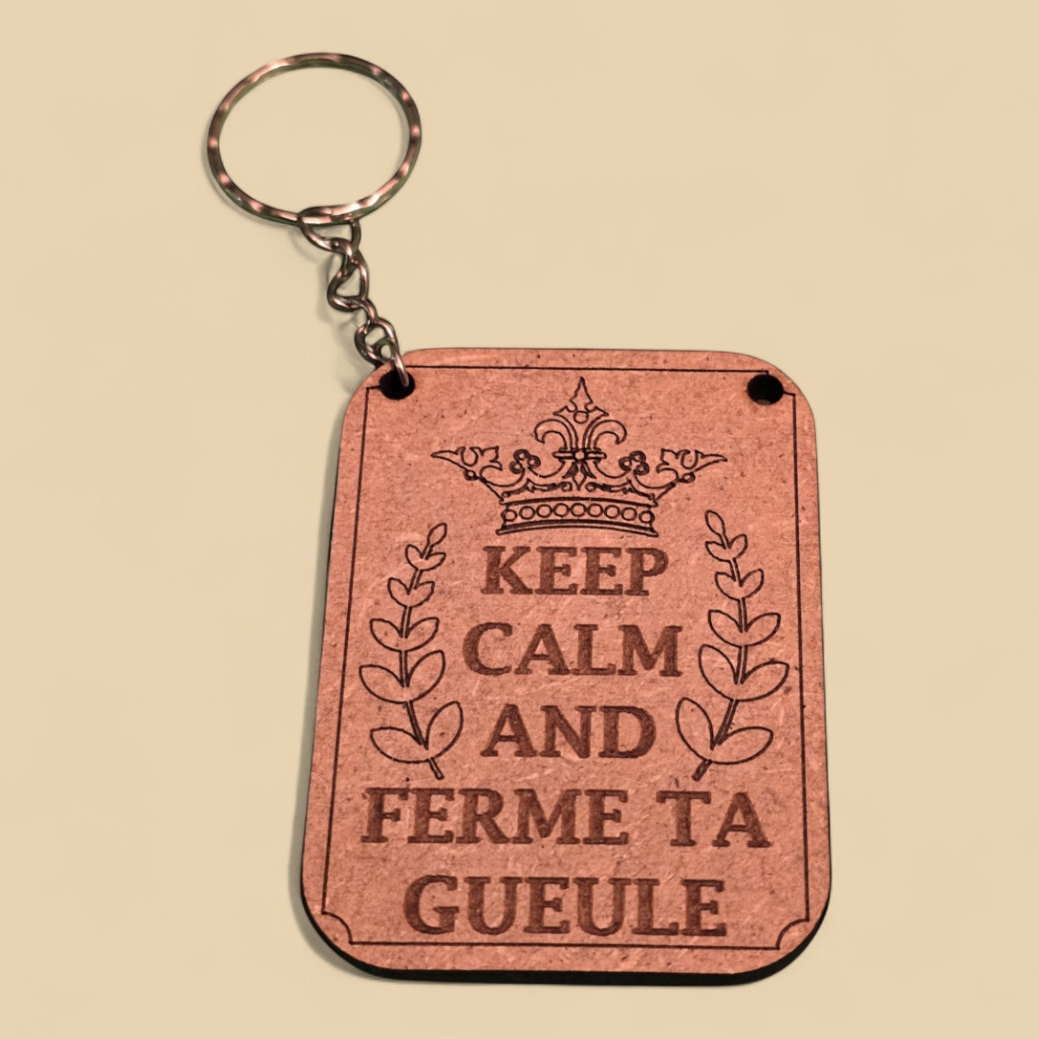Porte-clés "Keep Calm and Ferme ta Gueule" CREAFAMAX