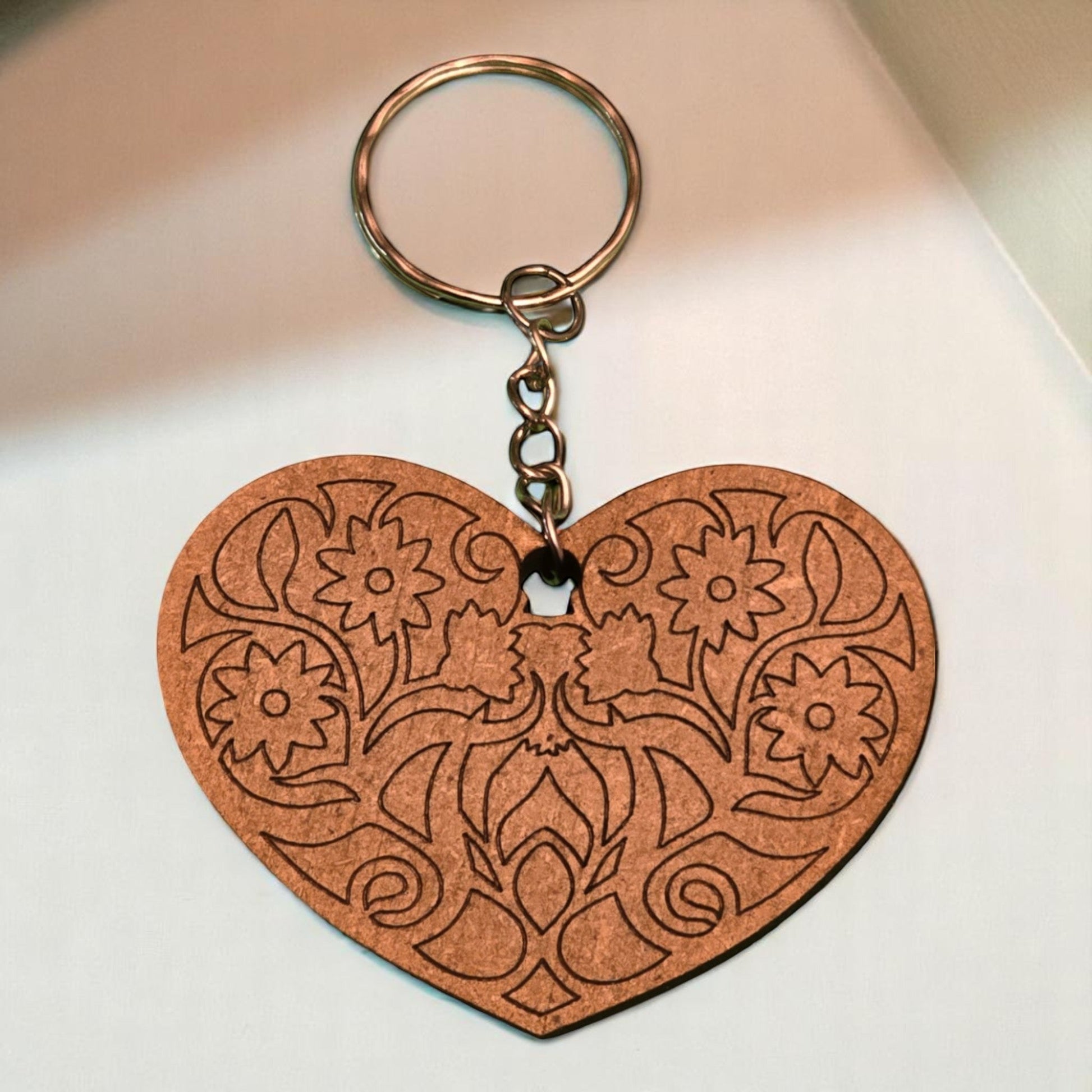 Porte-clé "Cœur floral" CREAFAMAX