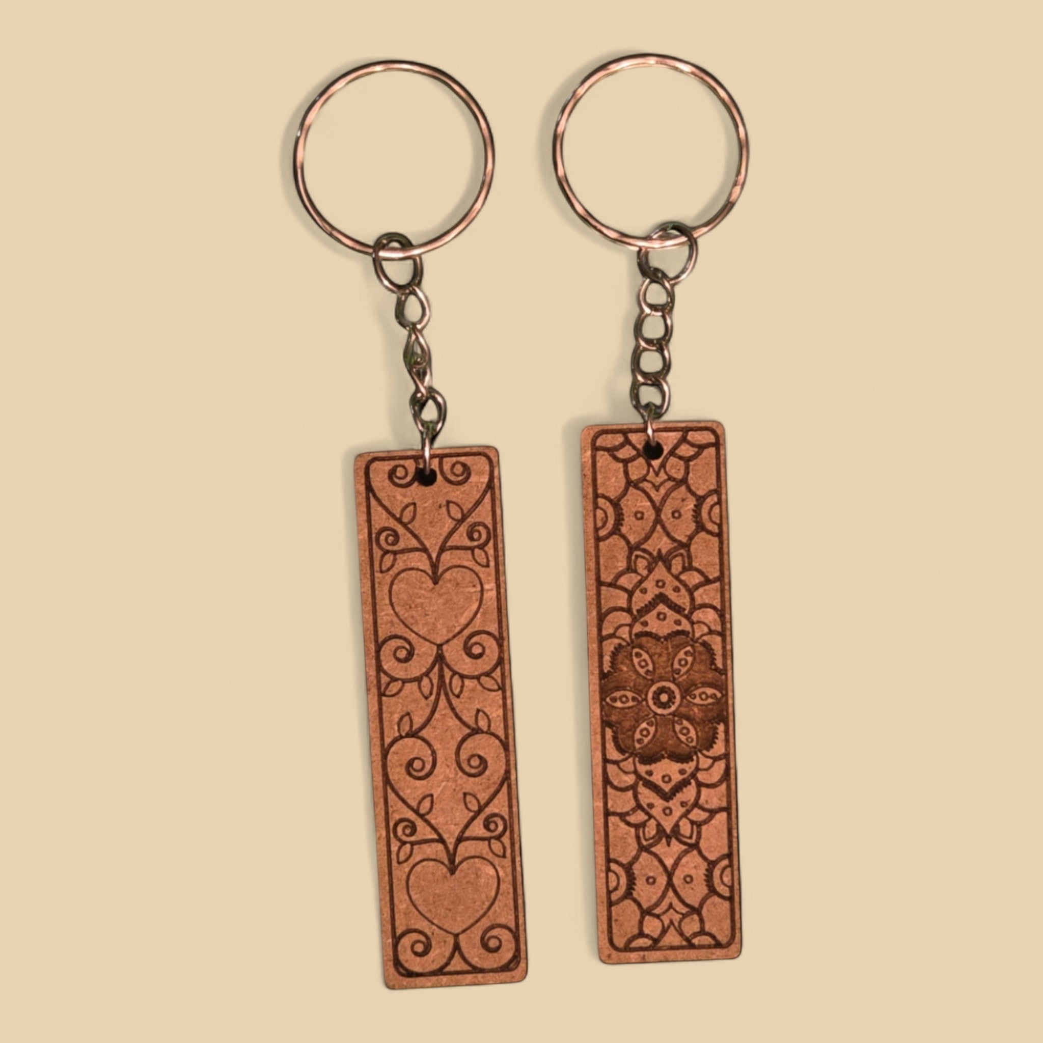 Lot 2 Porte-clés "Cœurs & Mandala" CREAFAMAX