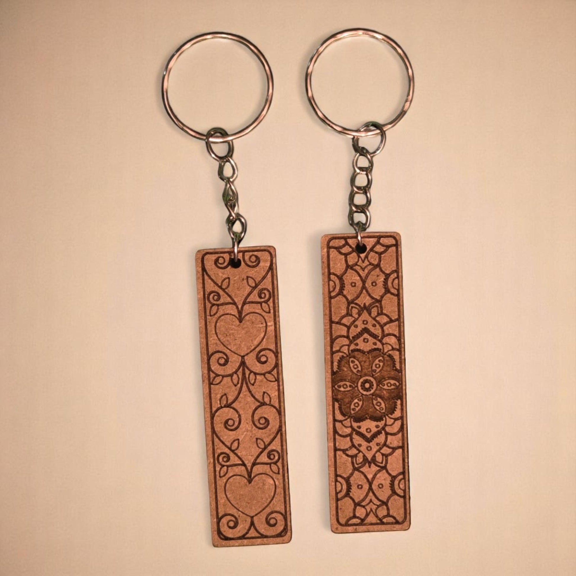 Kit de 2 Porte-clés "Cœurs & Mandala" CREAFAMAX