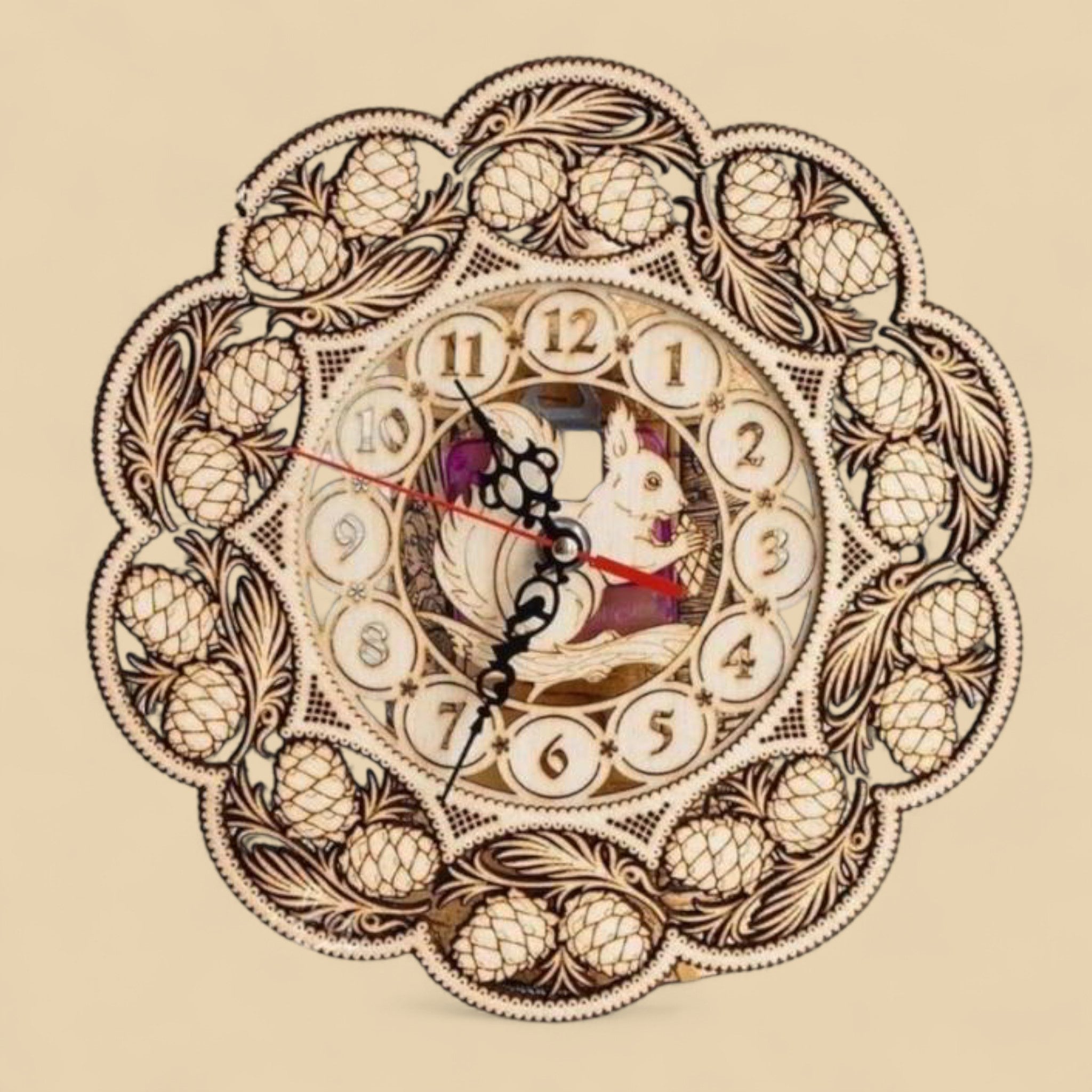 Horloge murale “Écureuil des Bois” CREAFAMAX