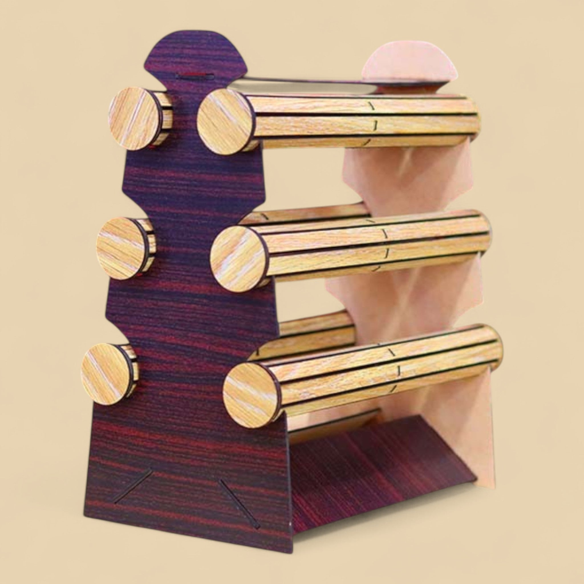 Présentoir à bracelets en bois avec 6 barres amovibles – CFX-DISPLAY-BRACELET-6BAR-3MM