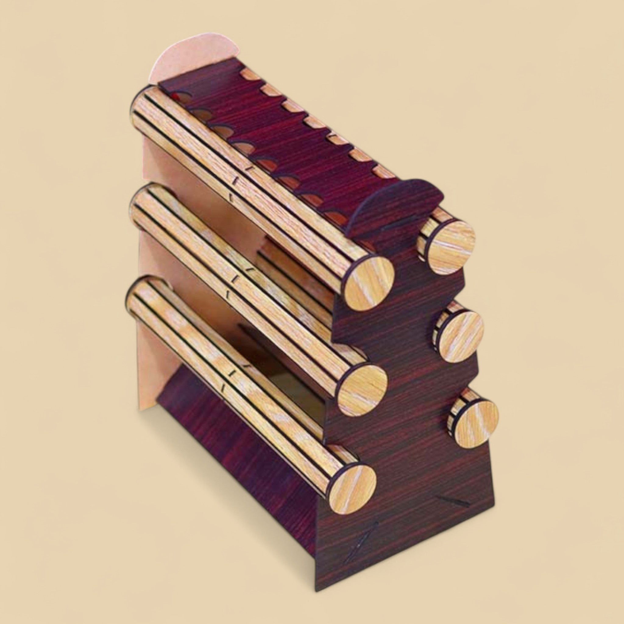 Présentoir à bracelets en bois avec 6 barres amovibles – CFX-DISPLAY-BRACELET-6BAR-3MM