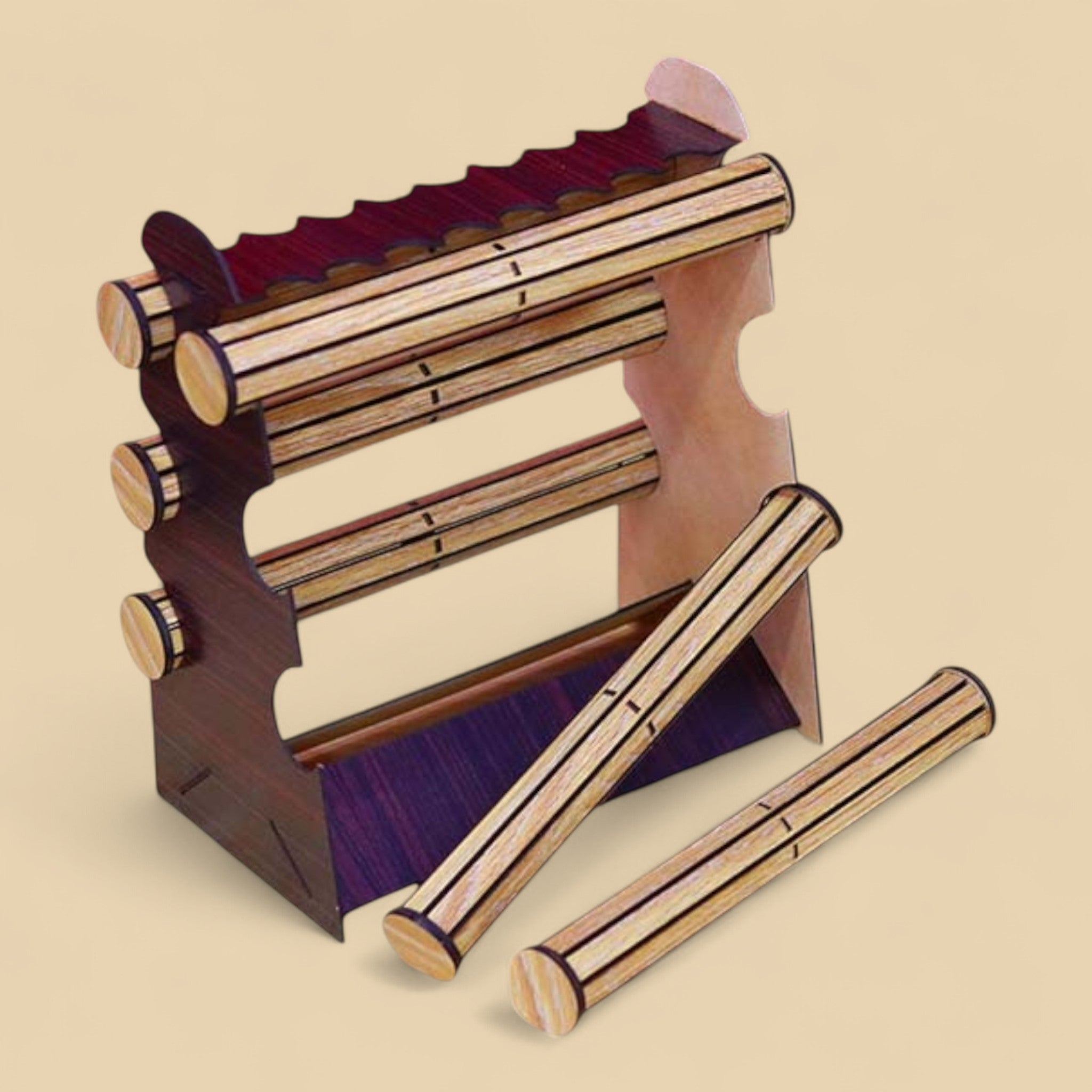 Présentoir à bracelets en bois avec 6 barres amovibles – CFX-DISPLAY-BRACELET-6BAR-3MM