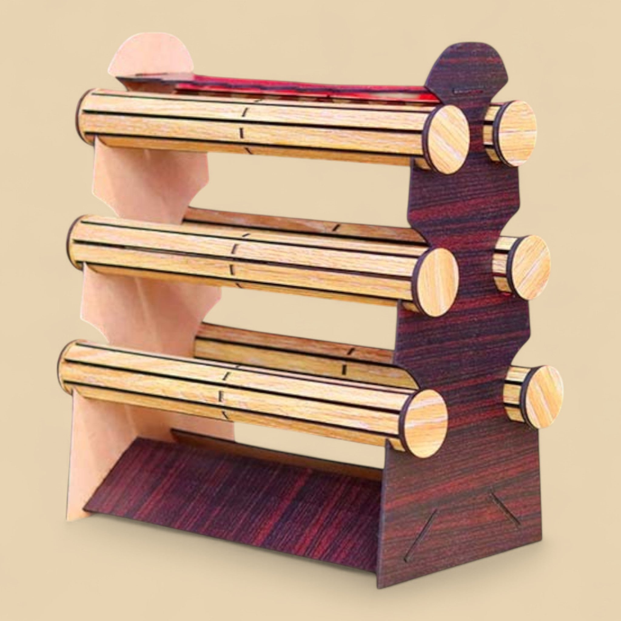 Présentoir à bracelets en bois avec 6 barres amovibles – CFX-DISPLAY-BRACELET-6BAR-3MM
