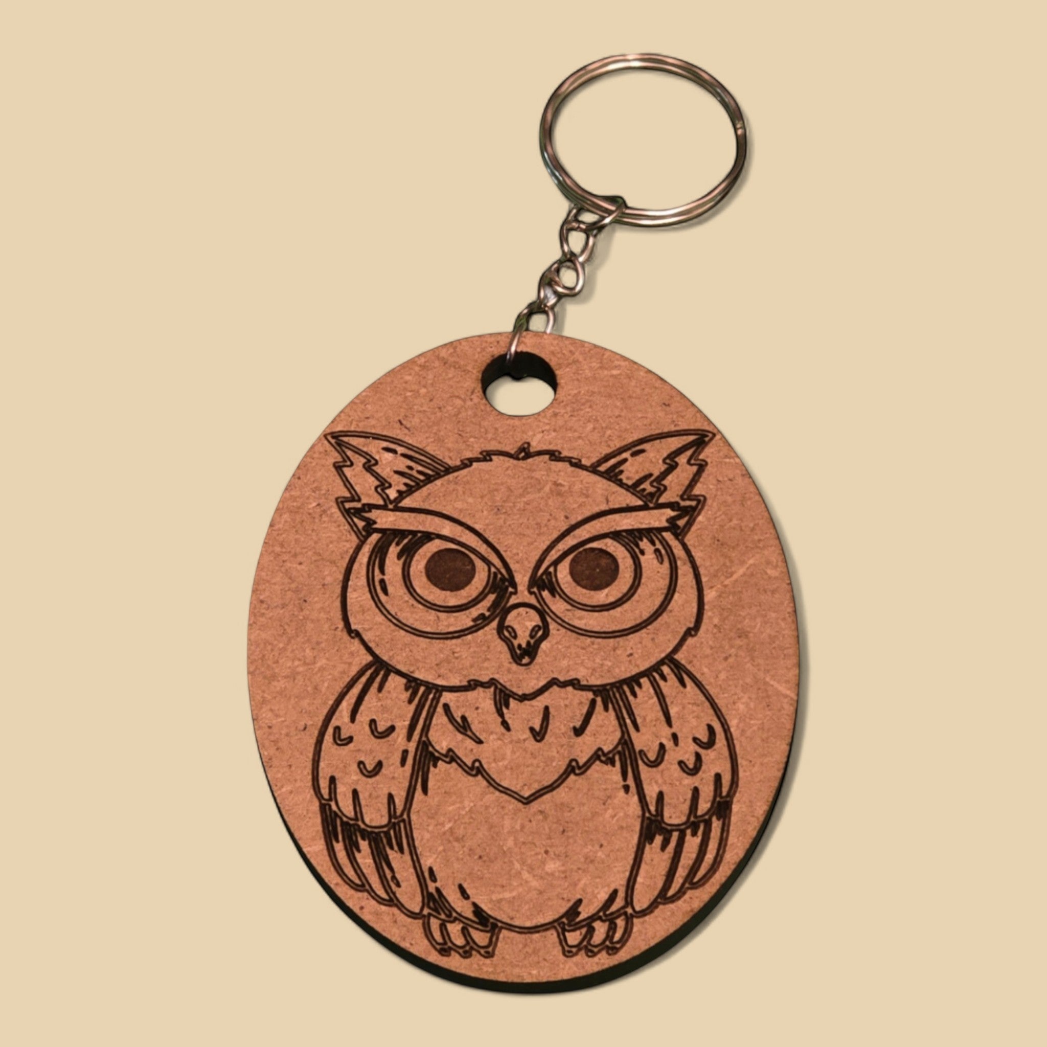 Porte-clés Hibou bois gravé – CFX-KEY-HIBOU-3MM