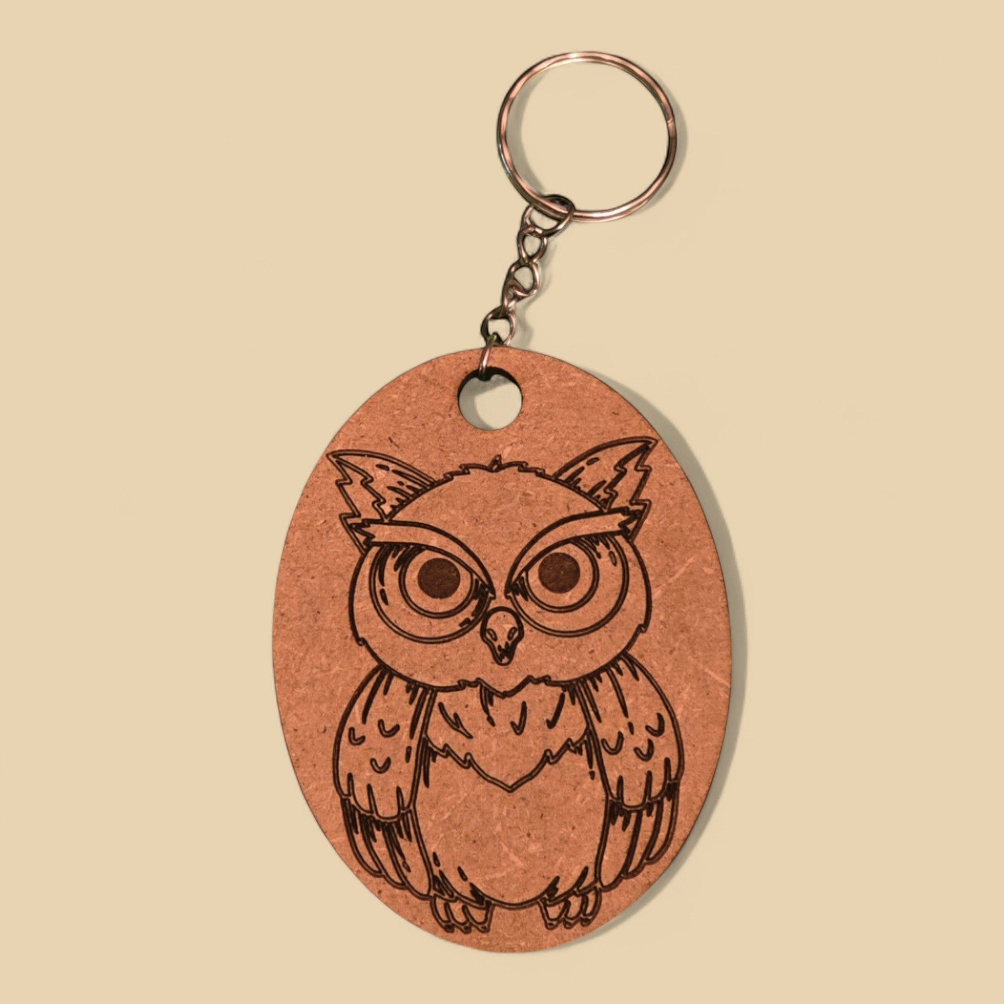 Porte-clés Hibou bois gravé – CFX-KEY-HIBOU-3MM
