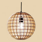 Ellipse Lumière – Suspension bois ajourée elliptique CREAFAMAX