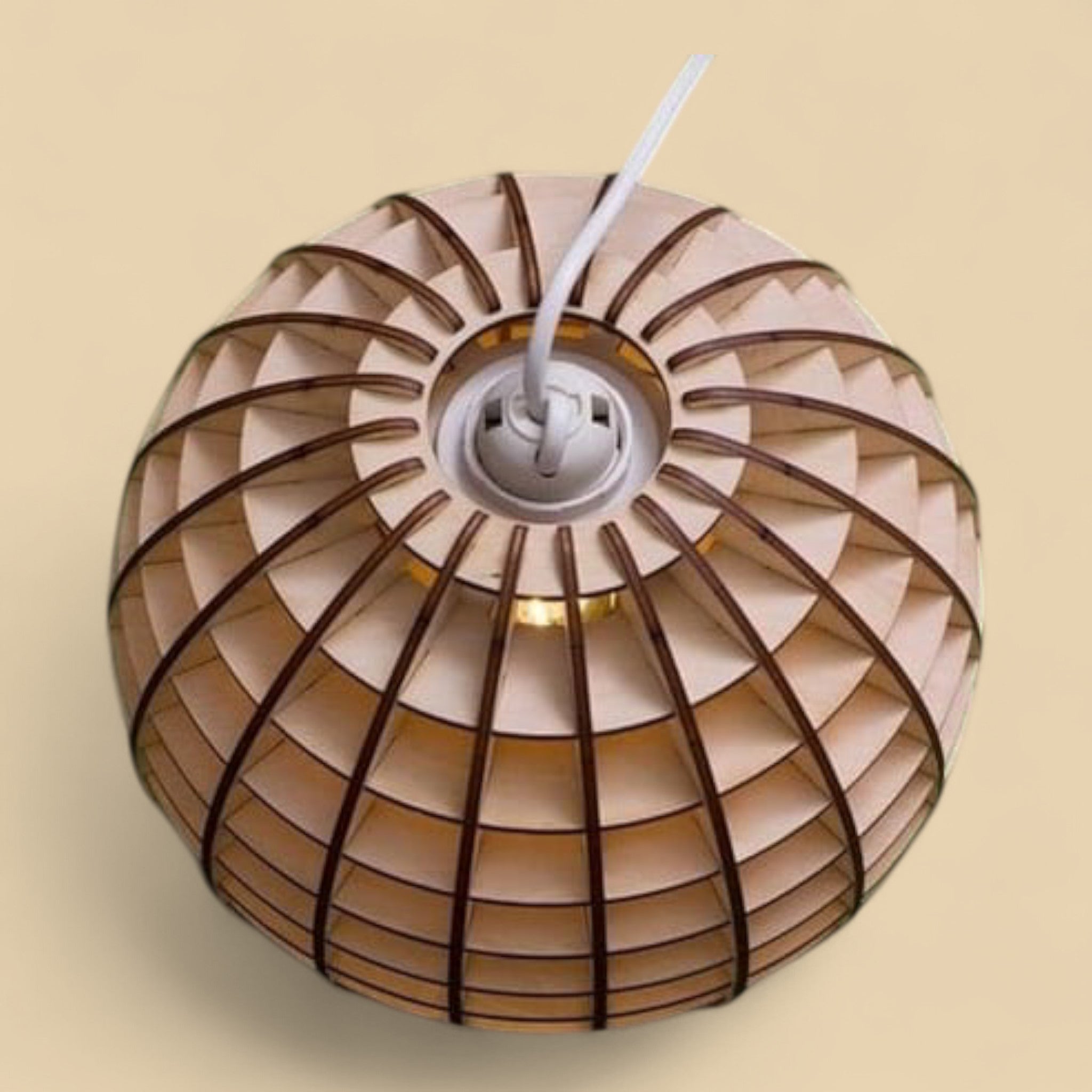 Ellipse Lumière – Suspension bois ajourée elliptique CREAFAMAX