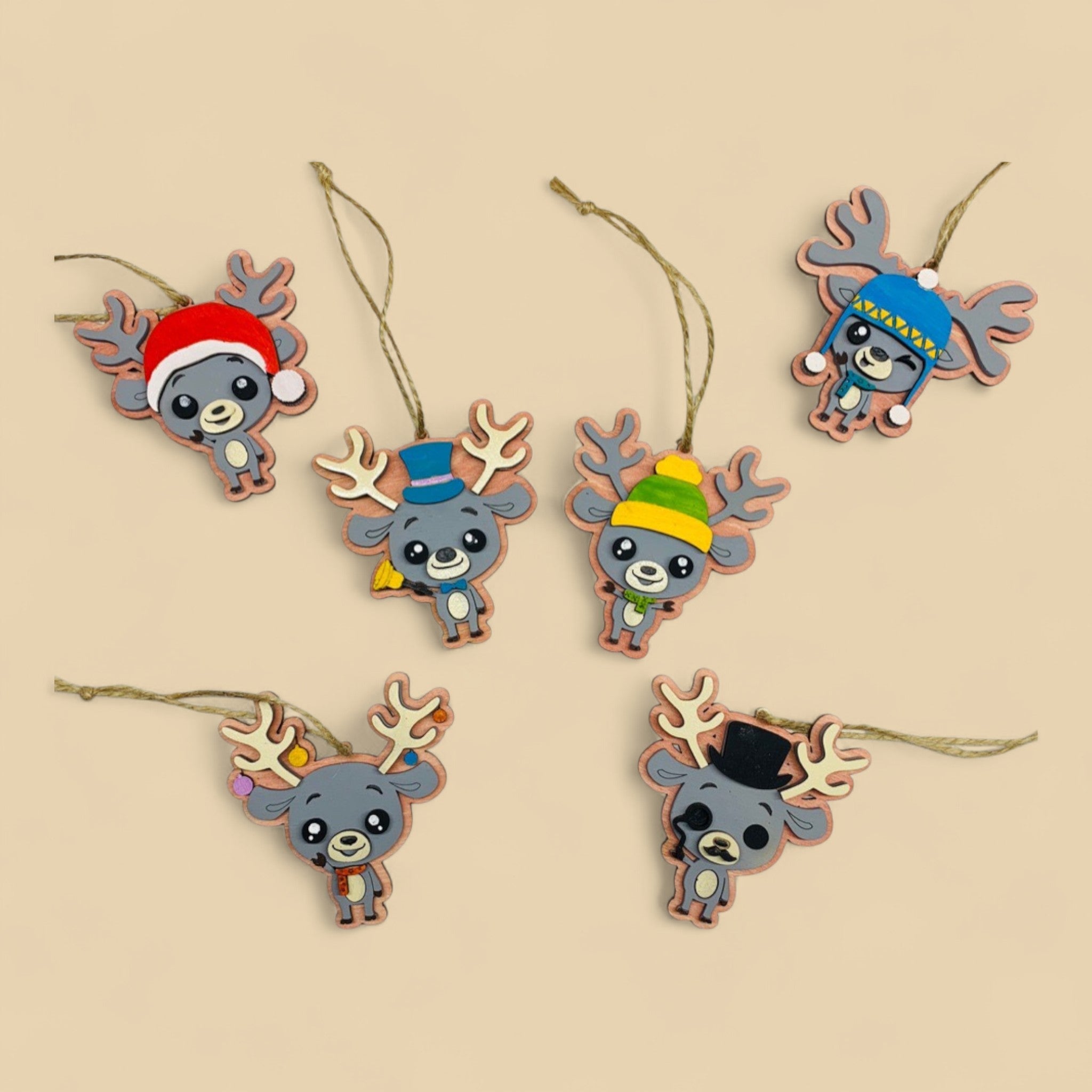 Lot d’Ornements de Noël en Bois CREAFAMAX