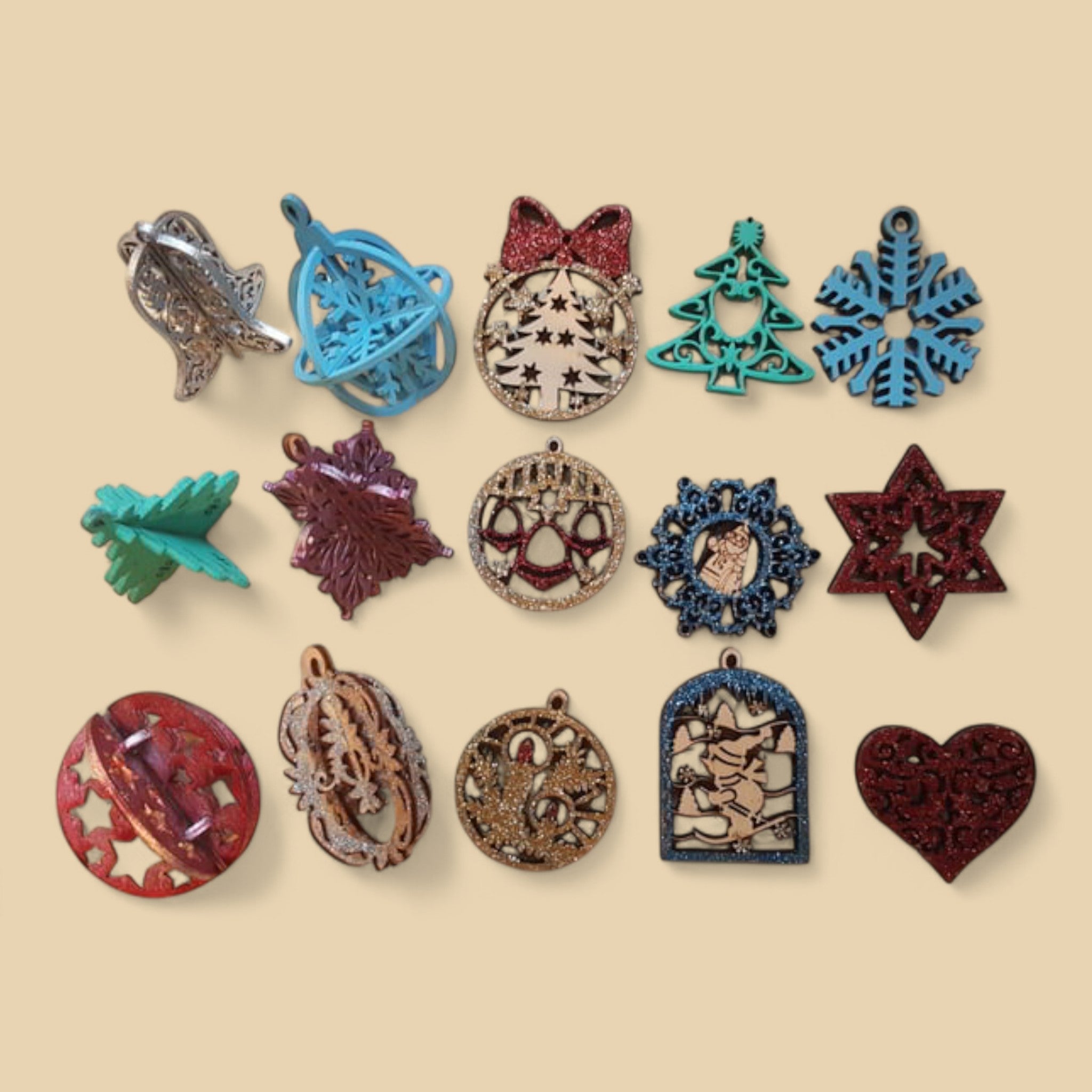 Lot d’Ornements de Noël en Bois CREAFAMAX