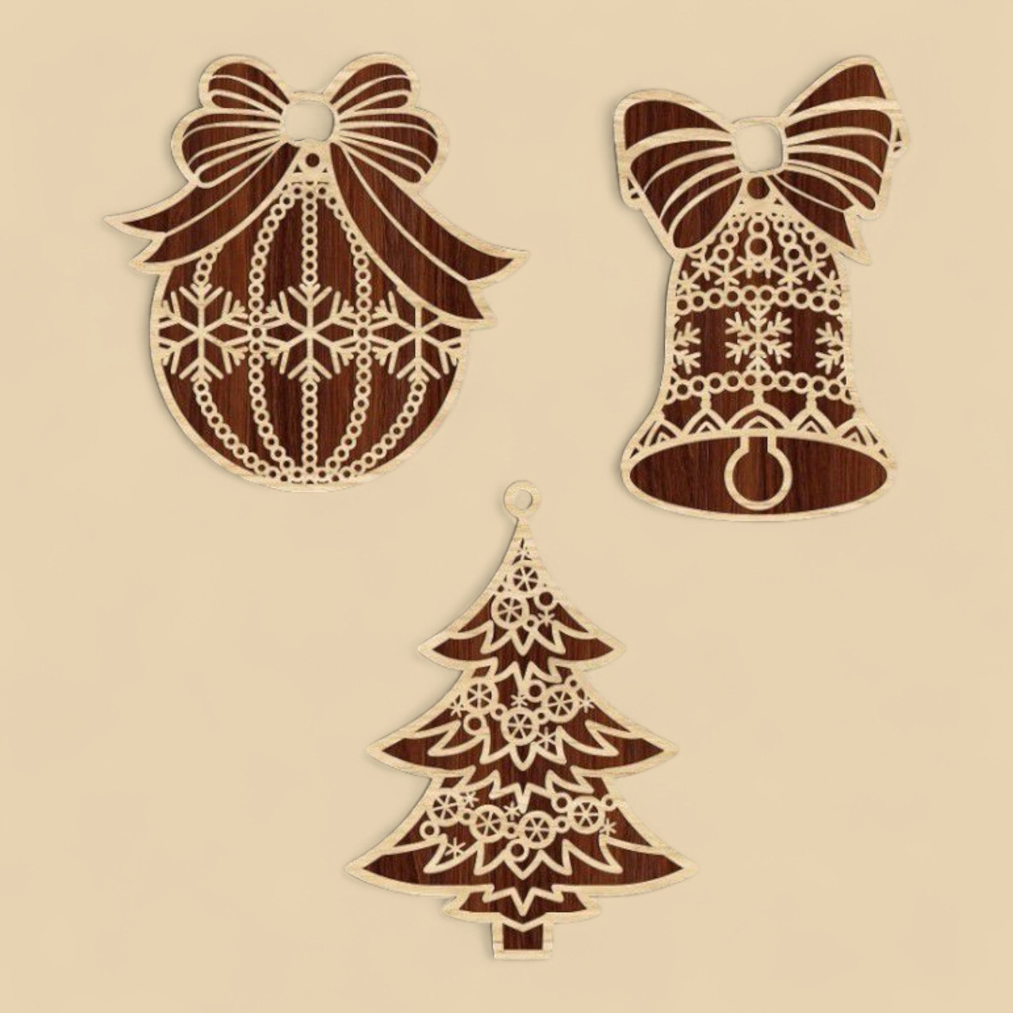 Lot d’Ornements de Noël en Bois CREAFAMAX