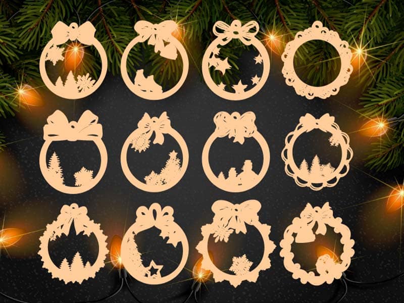Lot d’Ornements de Noël en Bois CREAFAMAX
