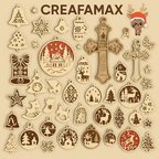 Lot d’Ornements de Noël en Bois CREAFAMAX