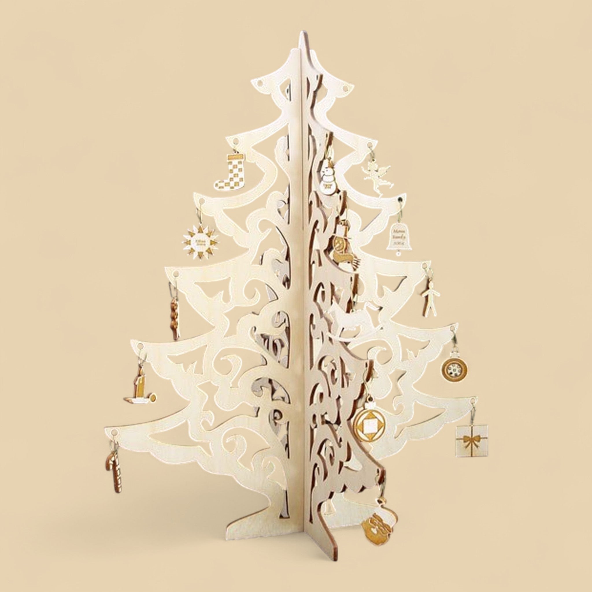 Sapin de Noël ajouré en bois CREAFAMAX
