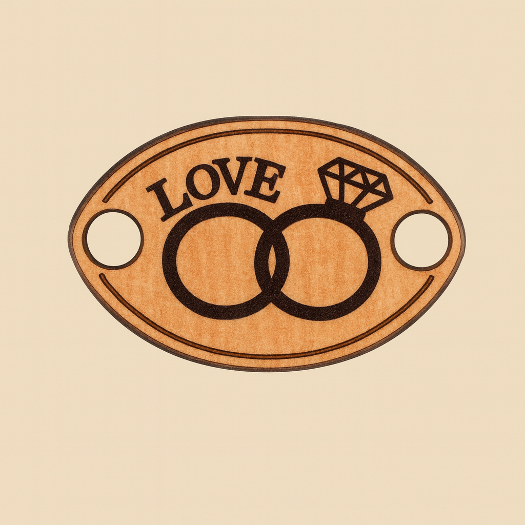 Médaillons bois gravés LOVE – lot de 10 modèles – CFX-SET-BRACELET-LOVE-3MM