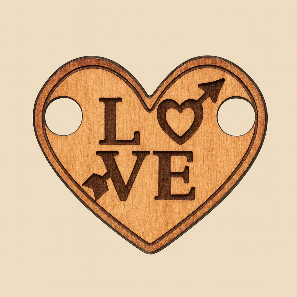 Médaillons bois gravés LOVE – lot de 10 modèles – CFX-SET-BRACELET-LOVE-3MM