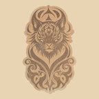 Décoration murale bois tigre tribal – CFX-WALL-TATTOO-3MM
