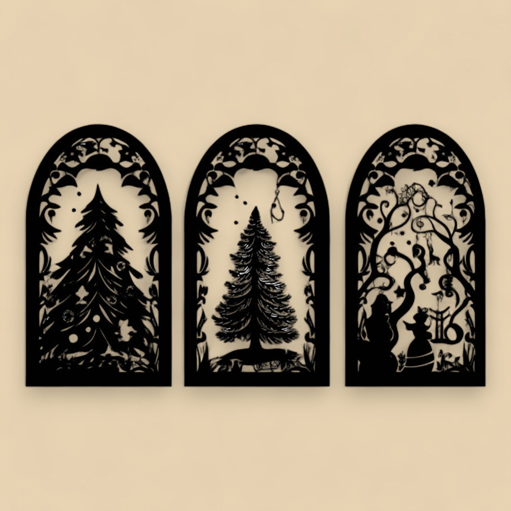 Lot de 3 décorations murales de Noël CREAFAMAX
