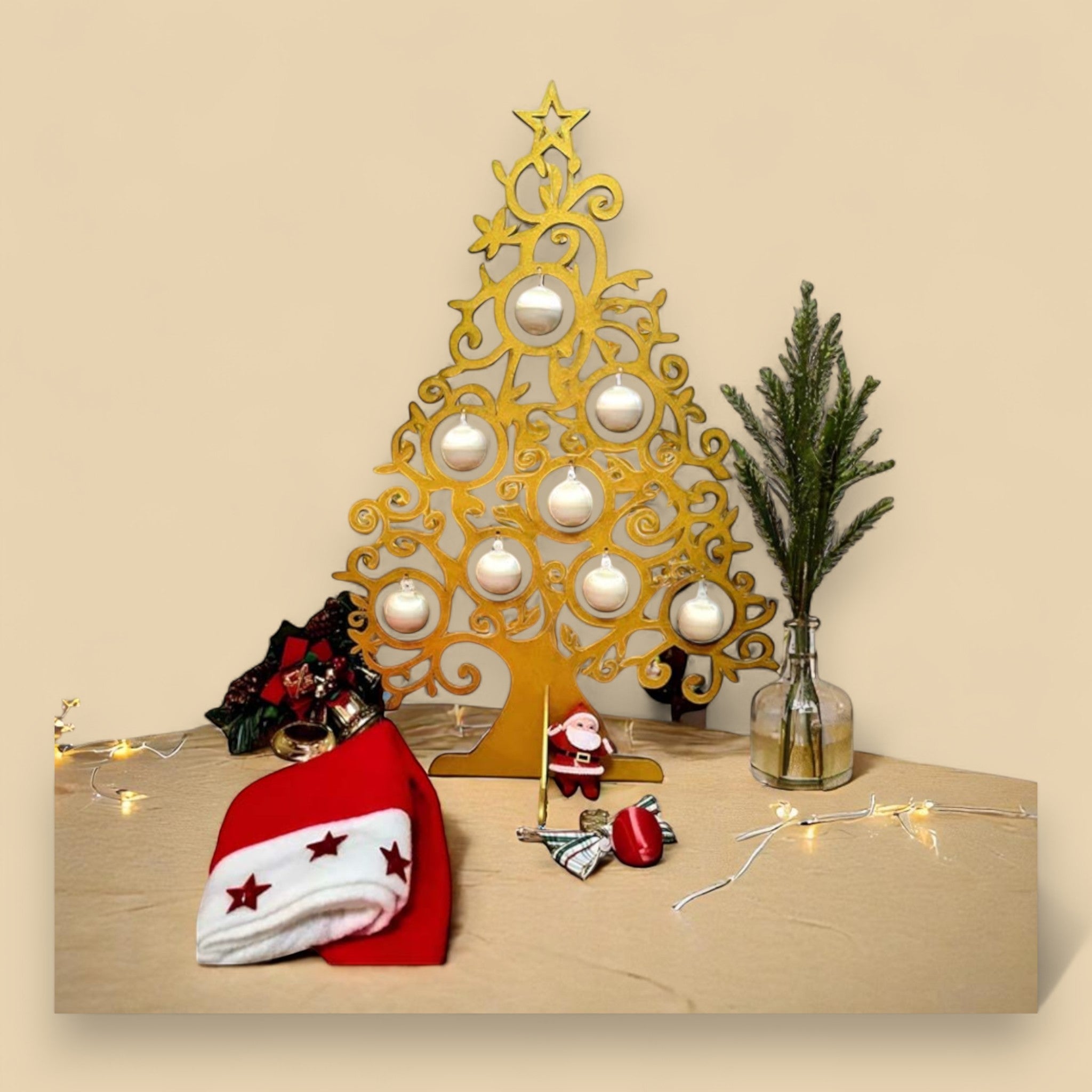 Sapin de table doré CREAFAMAX