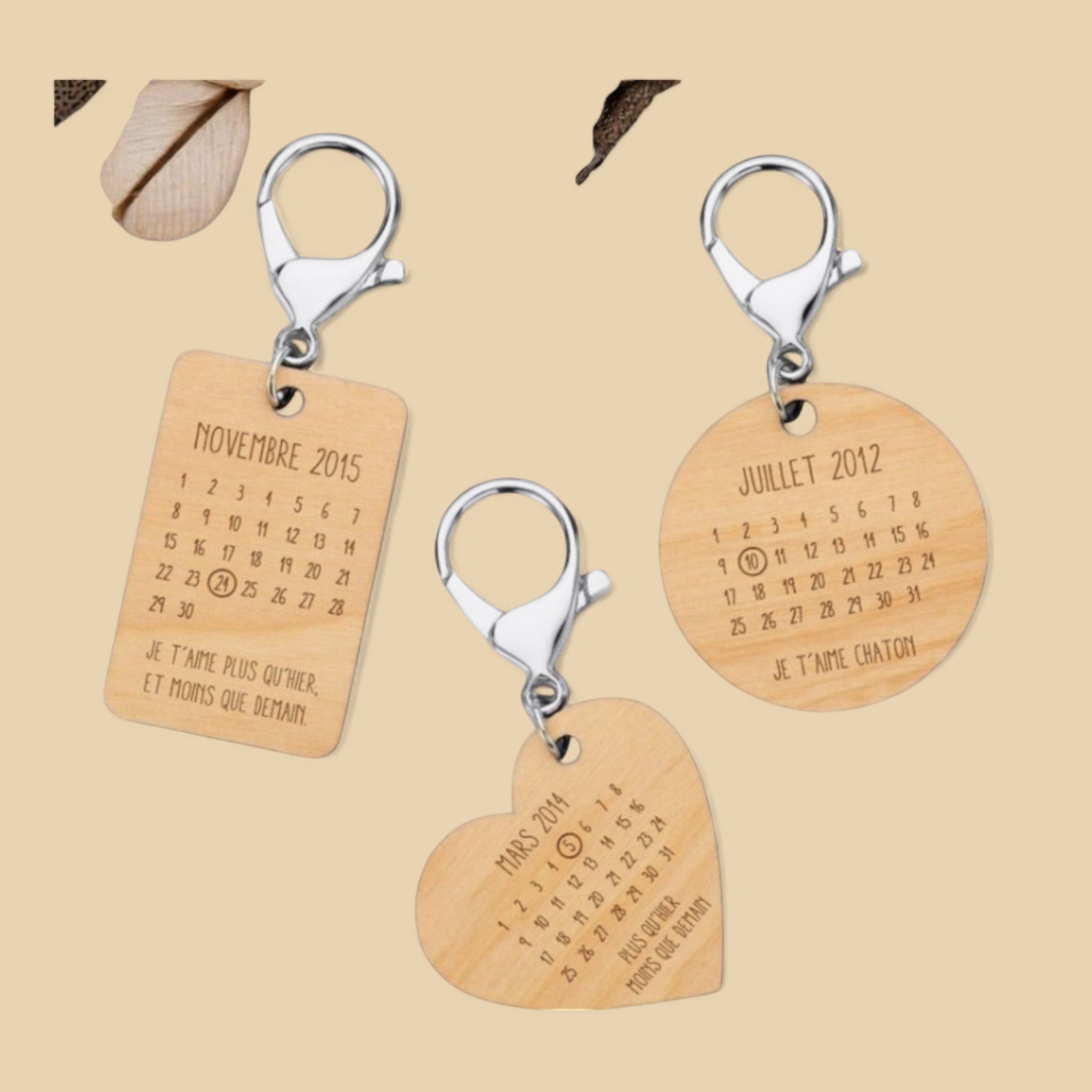Porte-clé "Calendrier & Message Émotionnel" CREAFAMAX