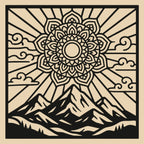 Tableau mural “Éveil Montagnard” – 3 variantes de contours CREAFAMAX
