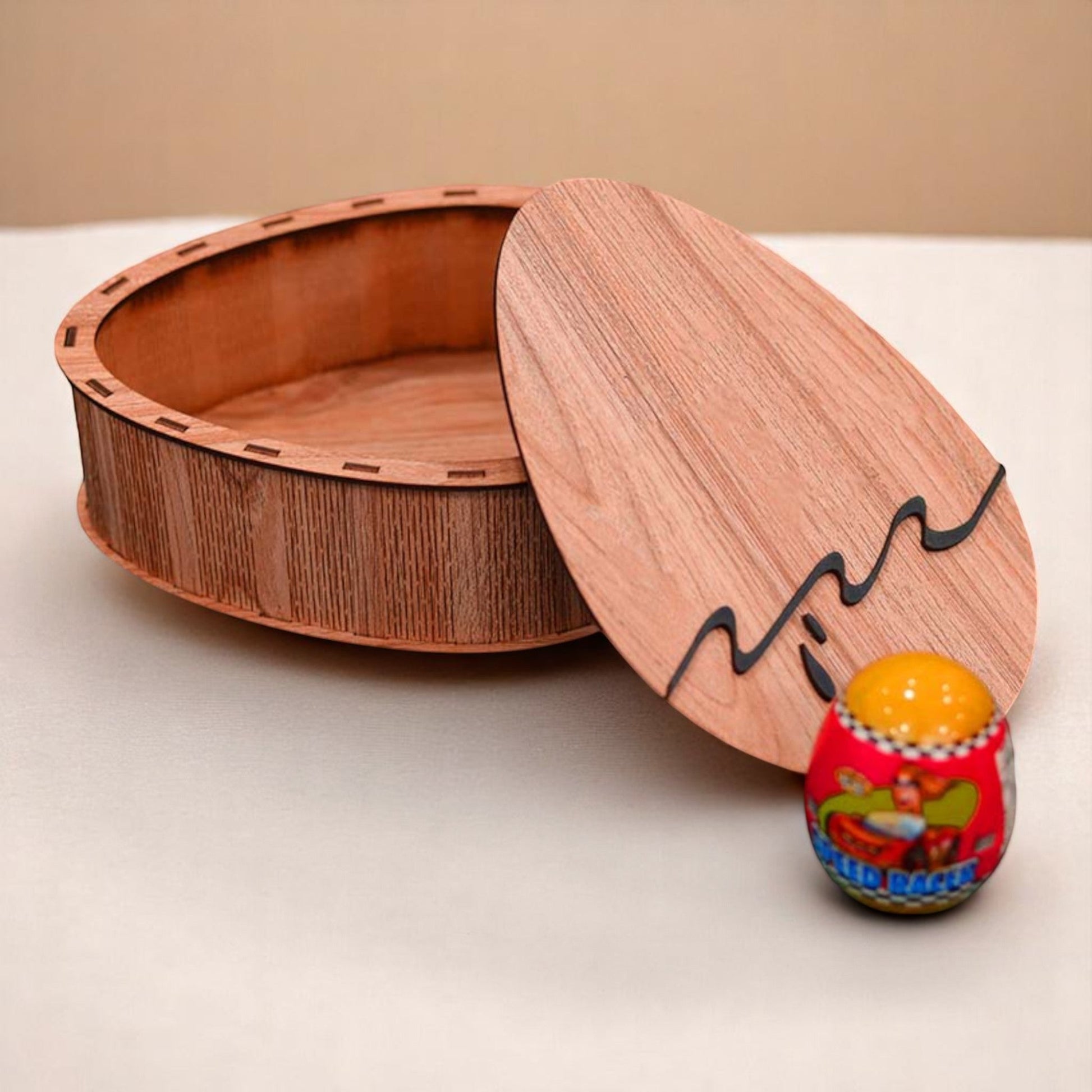 Œuf Élégance – Boîte en bois forme œuf CREAFAMAX