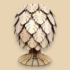 Lueur Monstera – Lampe sculpturale en bois CREAFAMAX