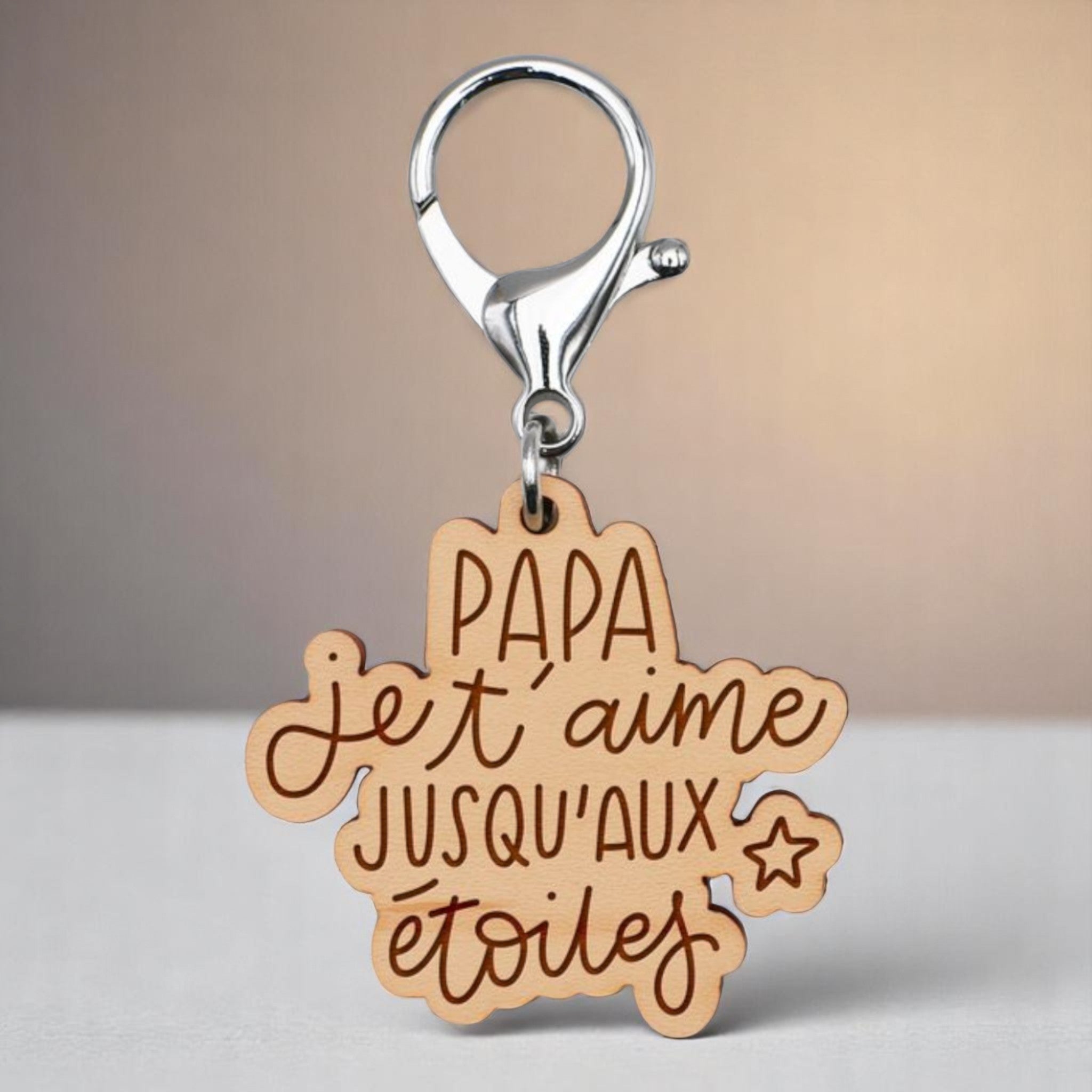 Porte-clé "Papa je t’aime jusqu’aux étoiles" CREAFAMAX