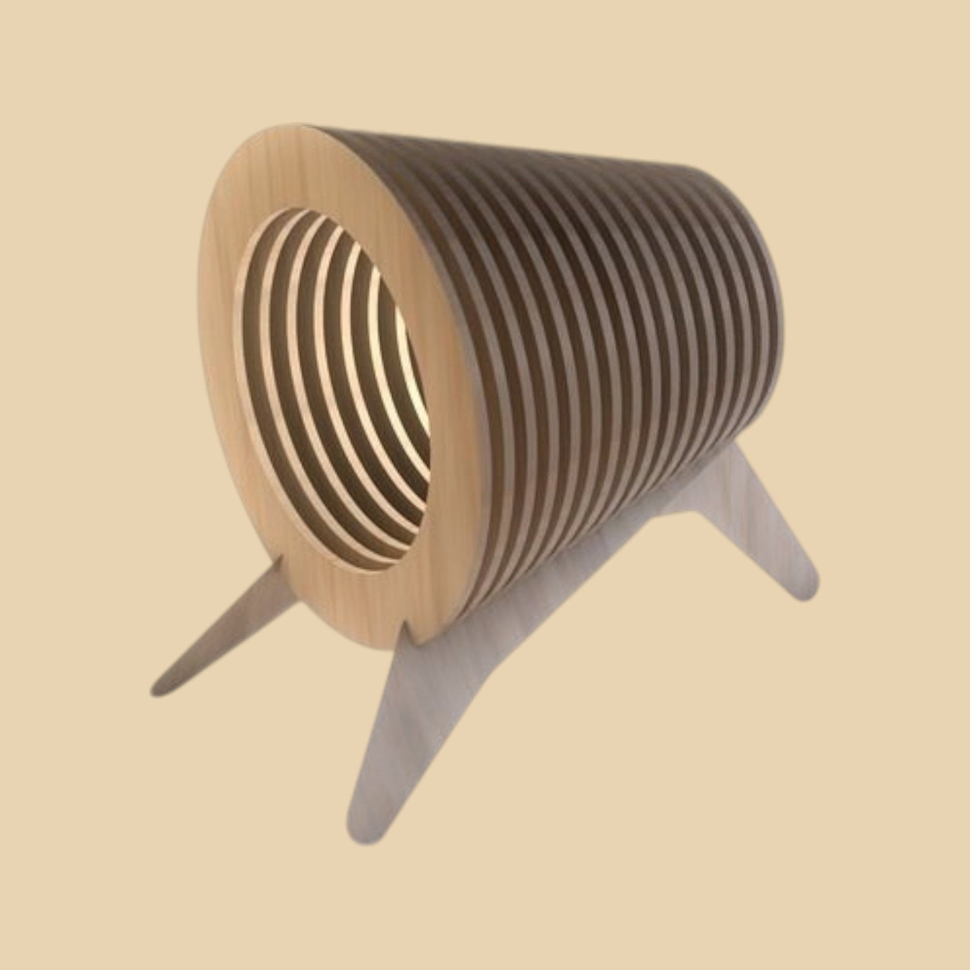 Lumière Totem – Lampe à poser cylindrique en bois CREAFAMAX