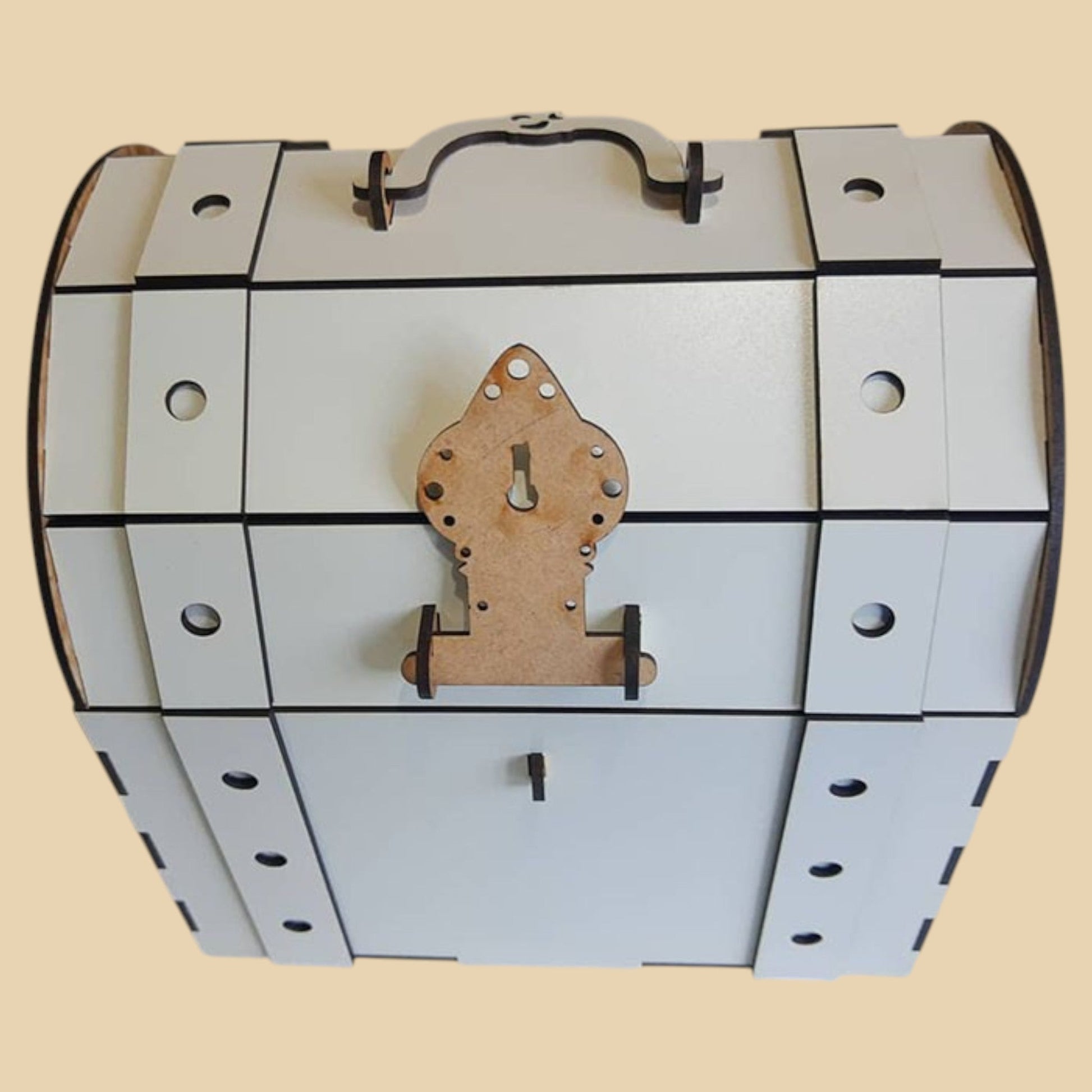 Coffre Voyageur – Malle en bois avec poignée et serrure décorative CREAFAMAX