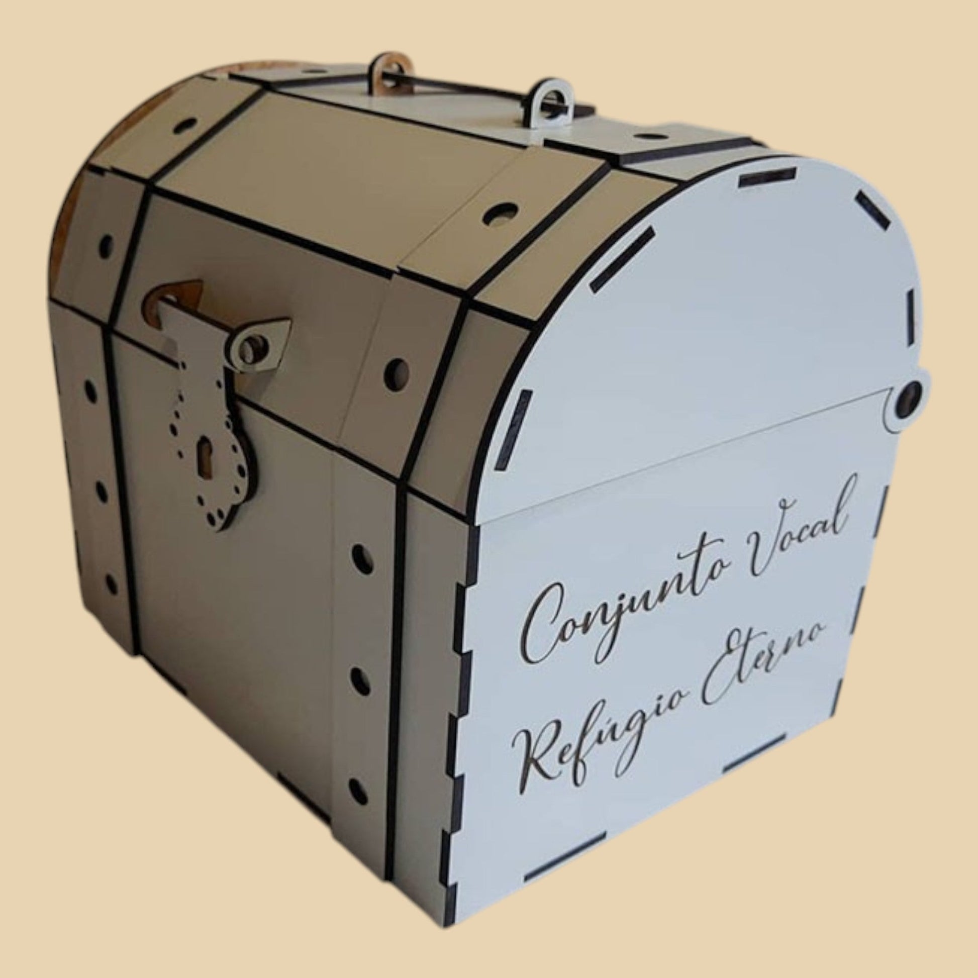 Coffre Voyageur – Malle en bois avec poignée et serrure décorative CREAFAMAX