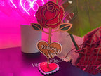 Cœur de Rose – Fleur en bois CREAFAMAX