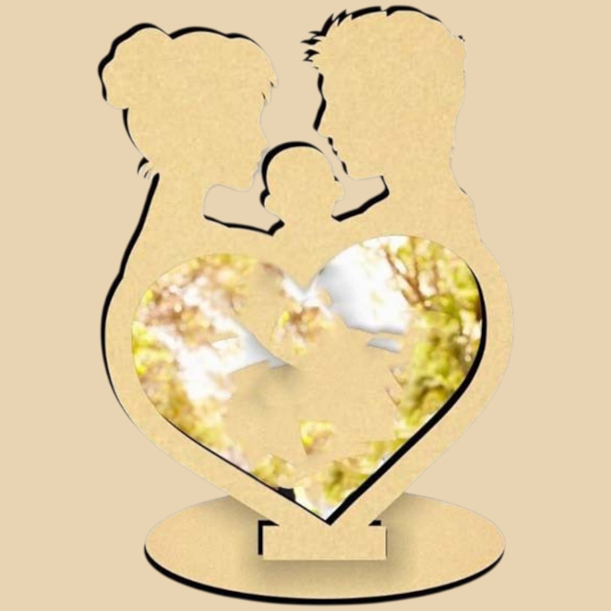 Cœur de Famille – Silhouette décorative en bois CREAFAMAX