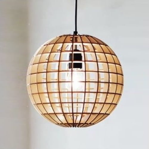 Ellipse Lumière – Suspension bois ajourée elliptique CREAFAMAX