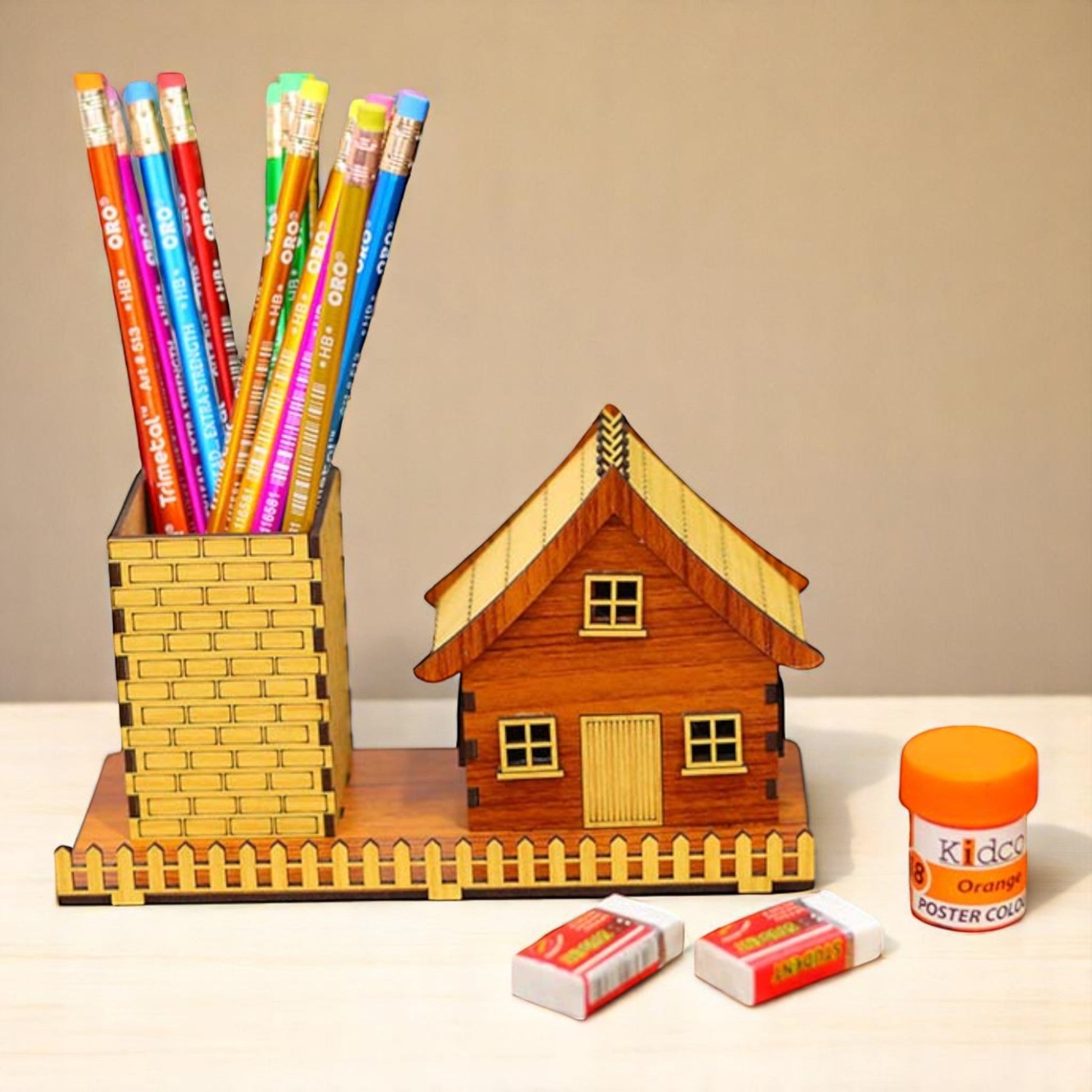 Pot à Crayons Maison CREAFAMAX