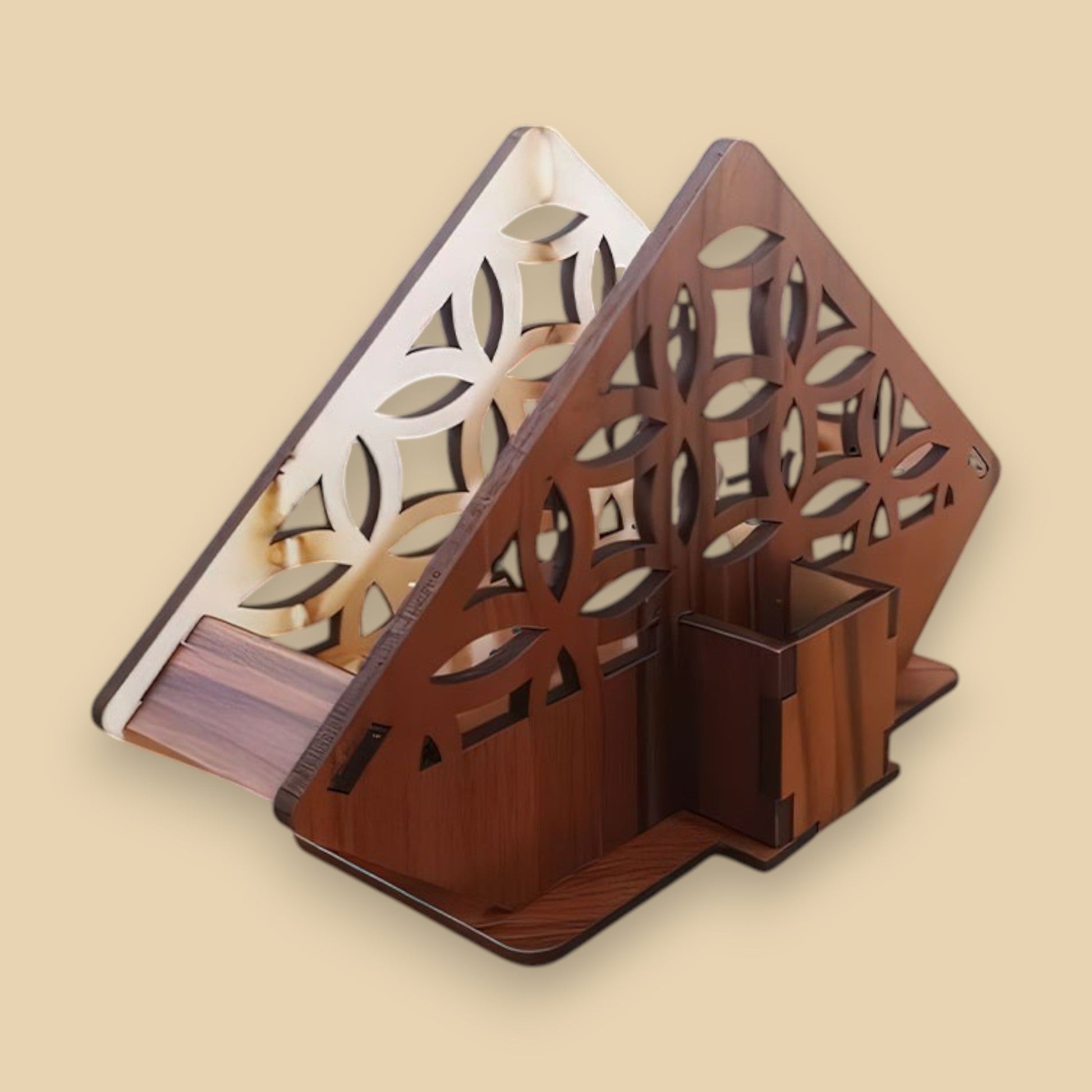 ServiZen  –  Porte-serviettes bois avec support cure-dents CREAFAMAX