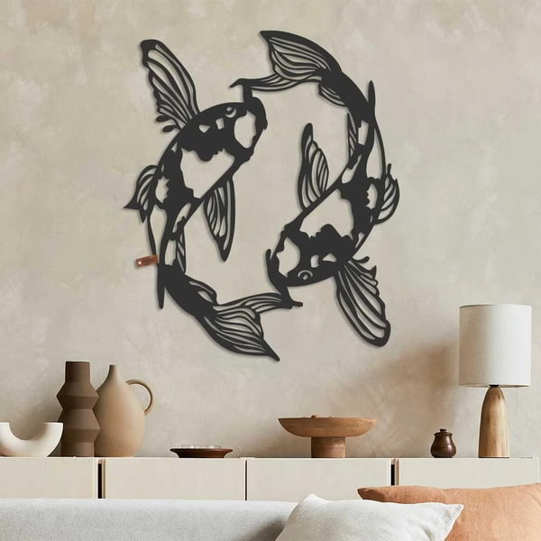 Danse des Ondes – Tableau mural Koï CREAFAMAX
