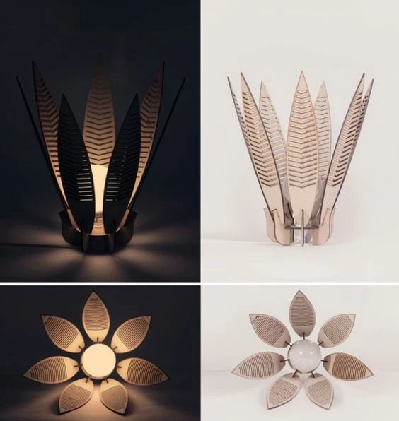 Floréa – Lampe en bois CREAFAMAX