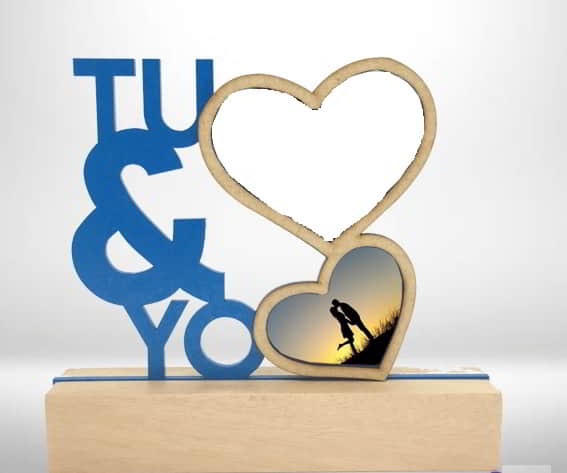 Éclat à Deux – Cadre photo bois "You and Me" CREAFAMAX