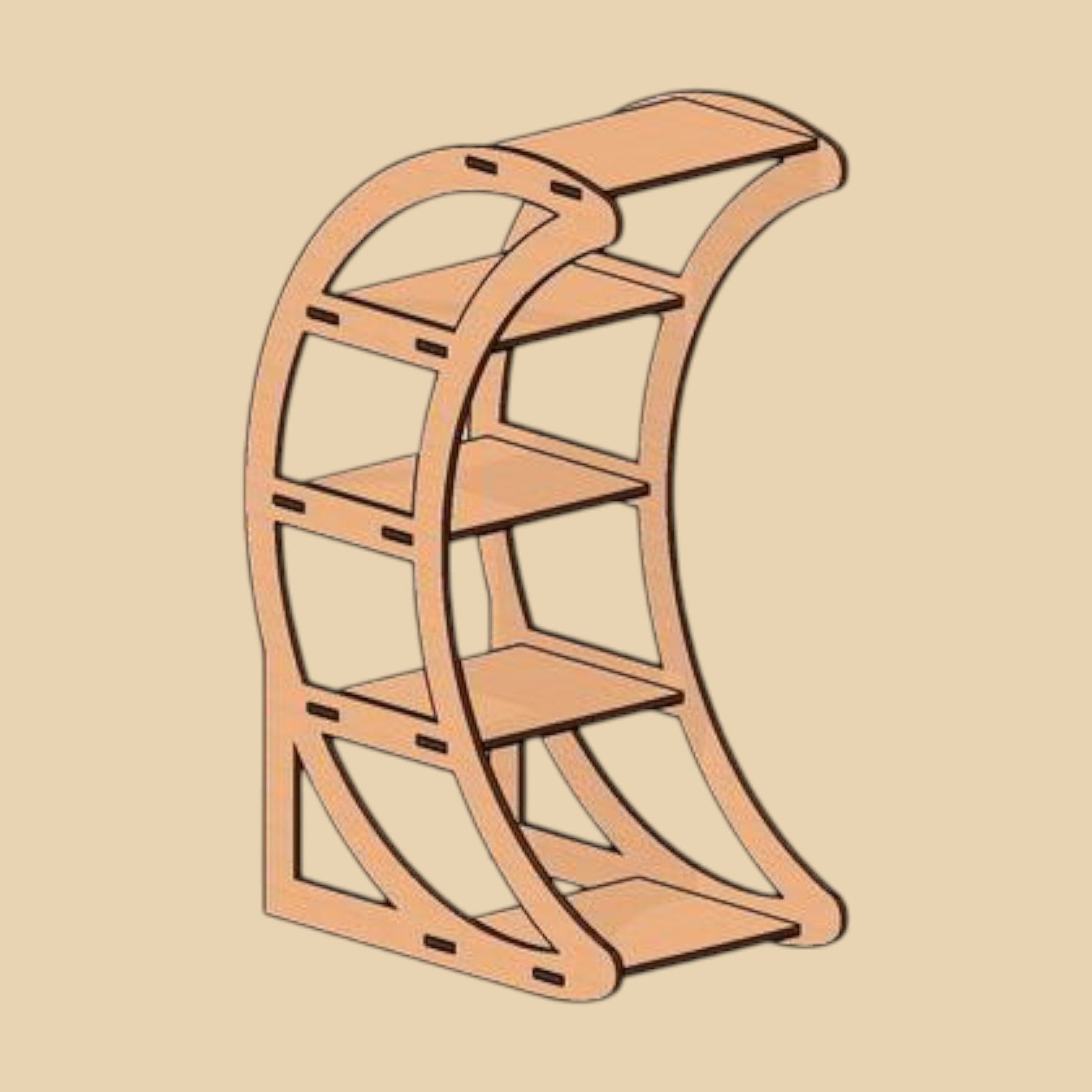 Étagère Courbe Design – 4 Niveaux CREAFAMAX
