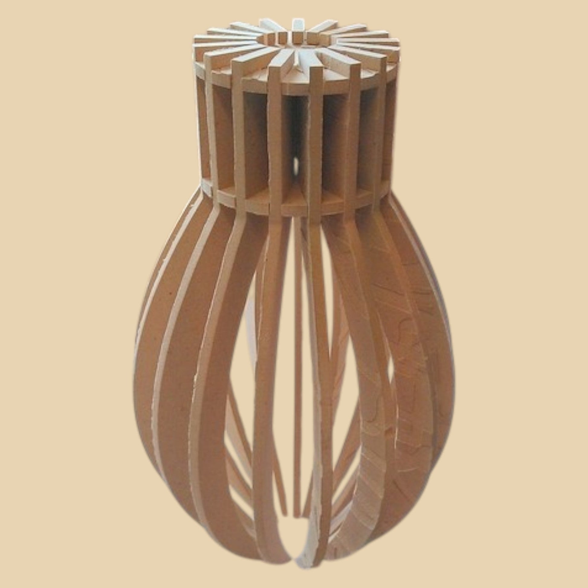 Lampe Suspendue “Goutte Sculptée” – Design Bois Naturel CREAFAMAX