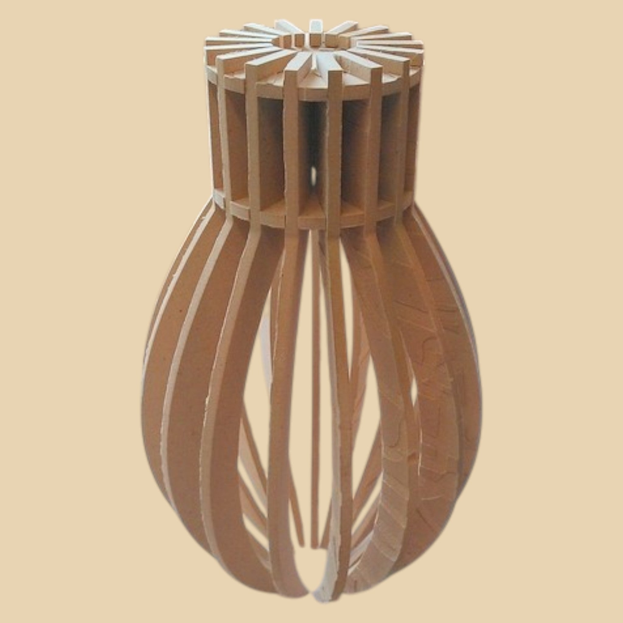 Lampe Suspendue “Goutte Sculptée” – Design Bois Naturel CREAFAMAX