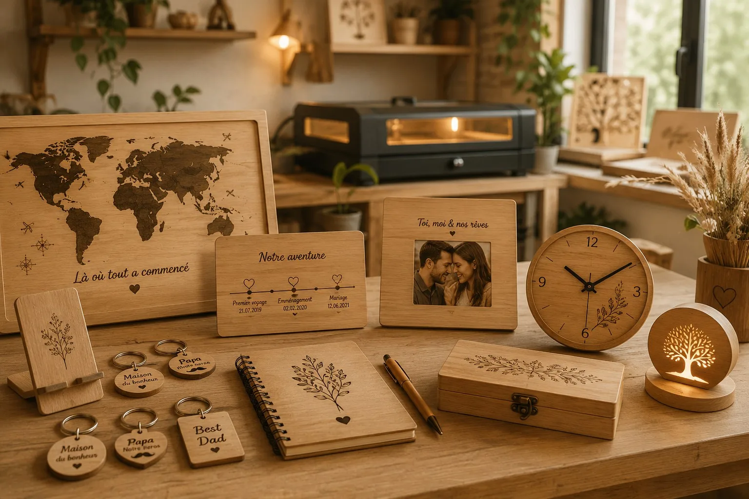 Exemple de réalisation bois et laser CREAFAMAX