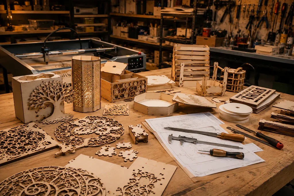 Atelier CREAFAMAX à Genève avec machine laser et outils